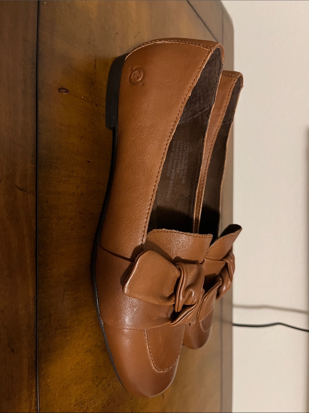 Born Cognac Brown Knot-Front Loafer Flats - Picture 6 of 6